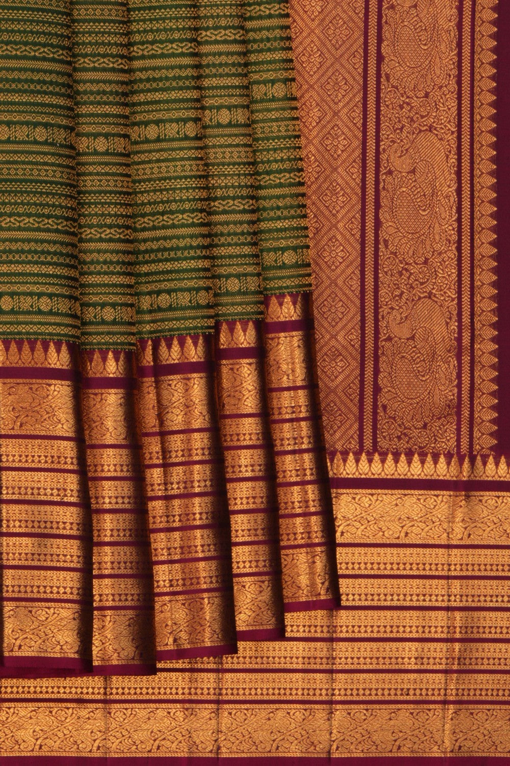 Kanchipattu Brocade Green Saree
