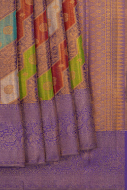 Image of Kanchipattu Brocade Multi Colour Saree