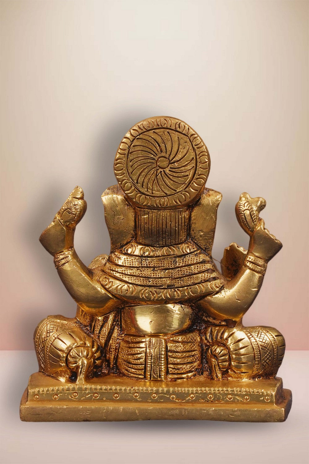 Image of Brass Ganesha In Sitting Style With Laddoo