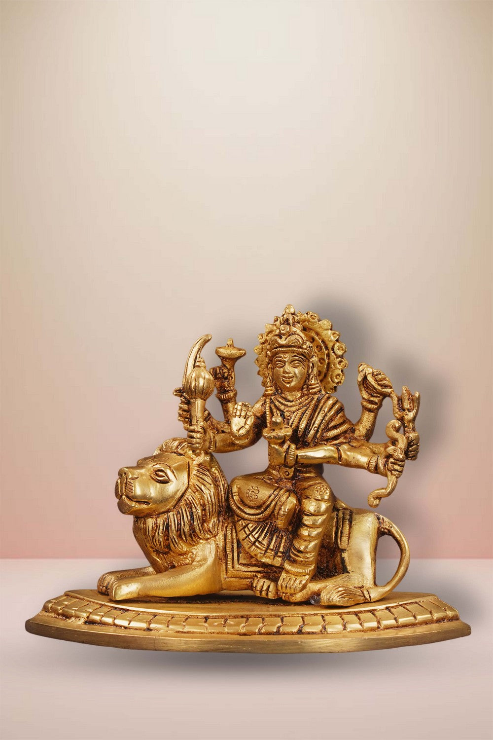 Image of Brass Durga Maa Sitting on Lion