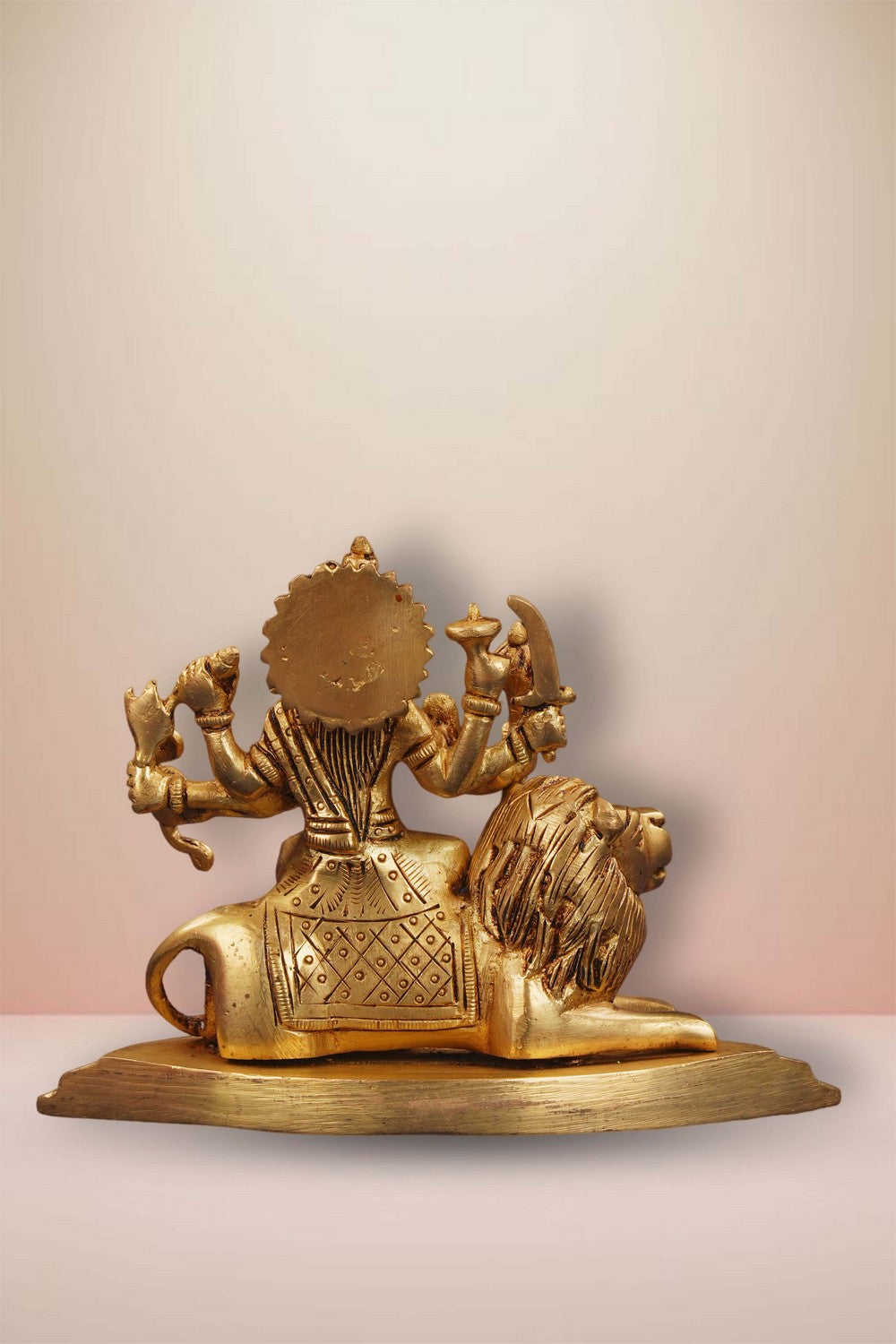 Image of Brass Durga Maa Sitting on Lion