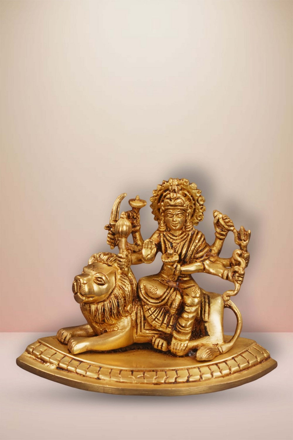 Image of Brass Durga Maa Sitting on Lion