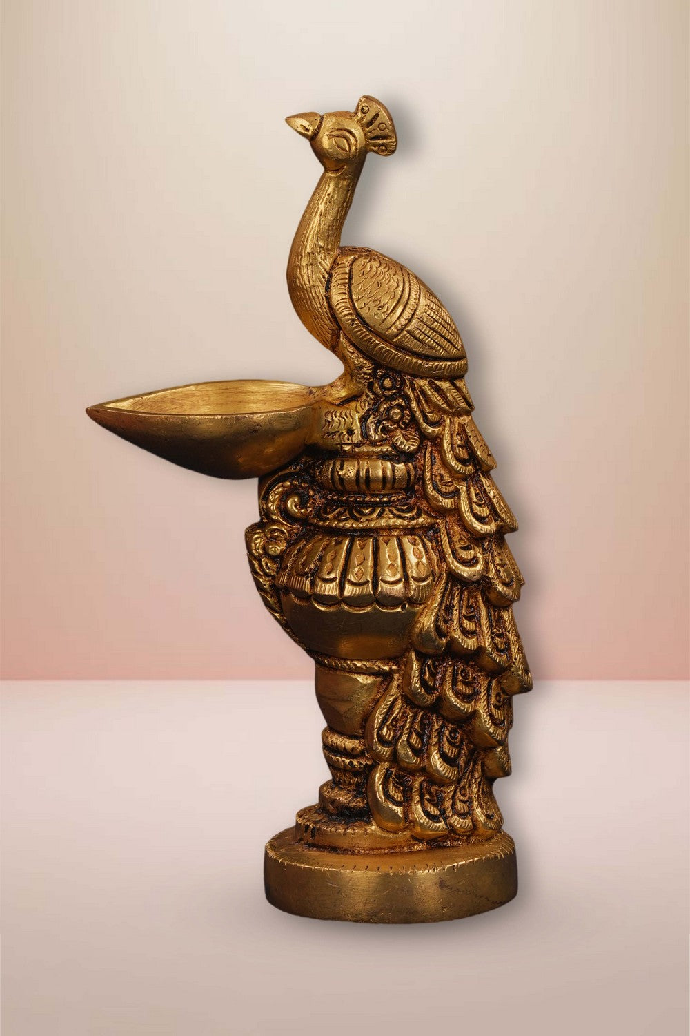 Image of Brass Peacock Design Diya