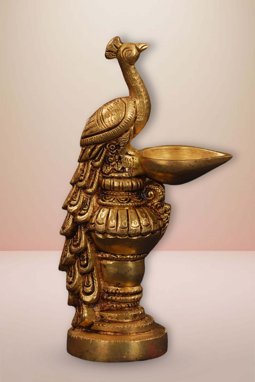 Image of Brass Peacock Design Diya