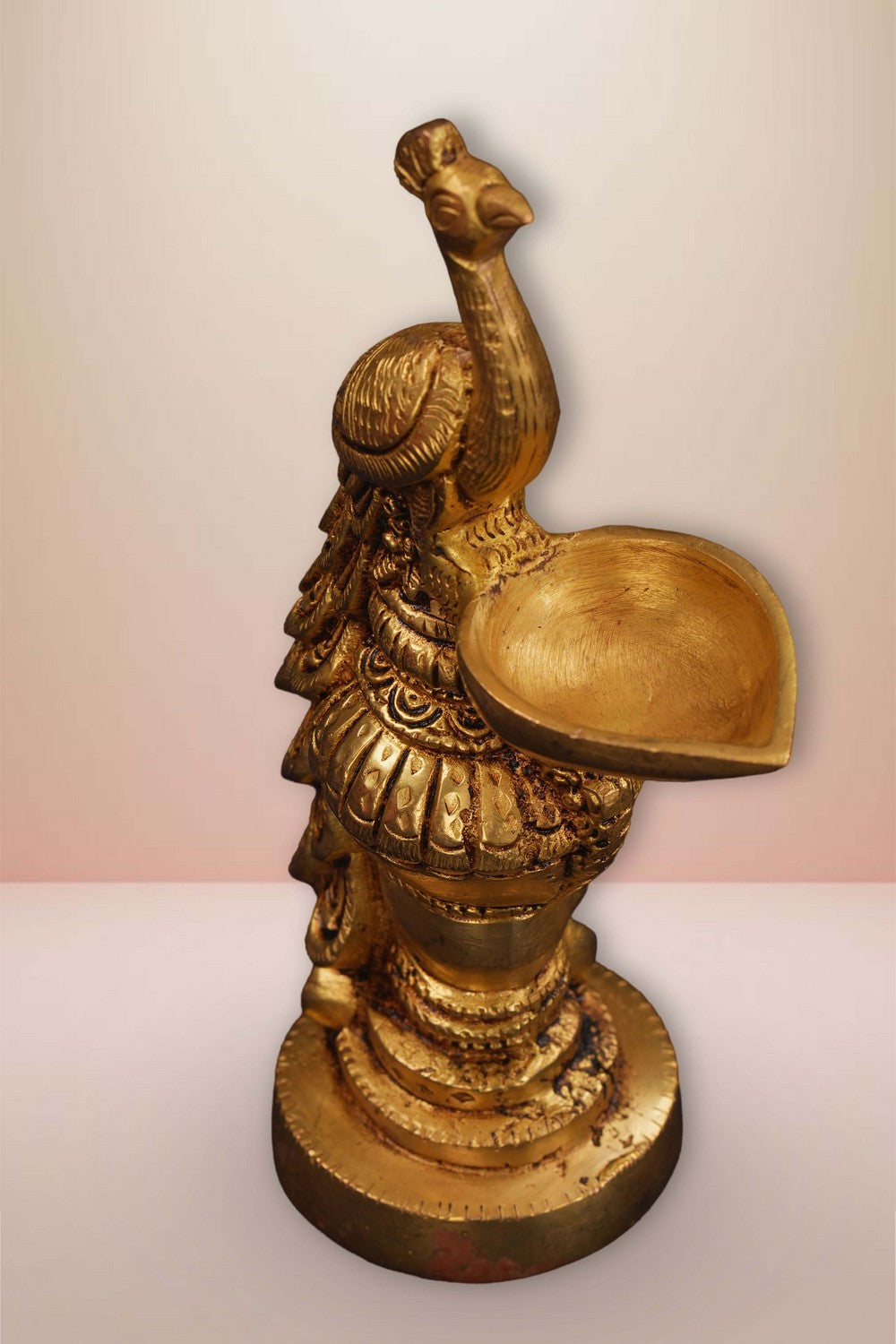 Image of Brass Peacock Design Diya