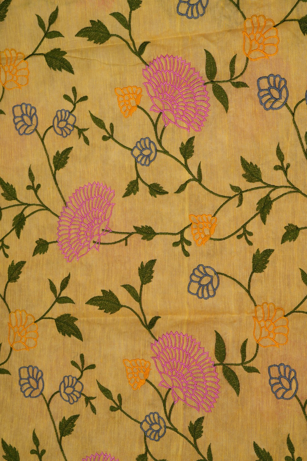 Image of Linen Embroidery Saree