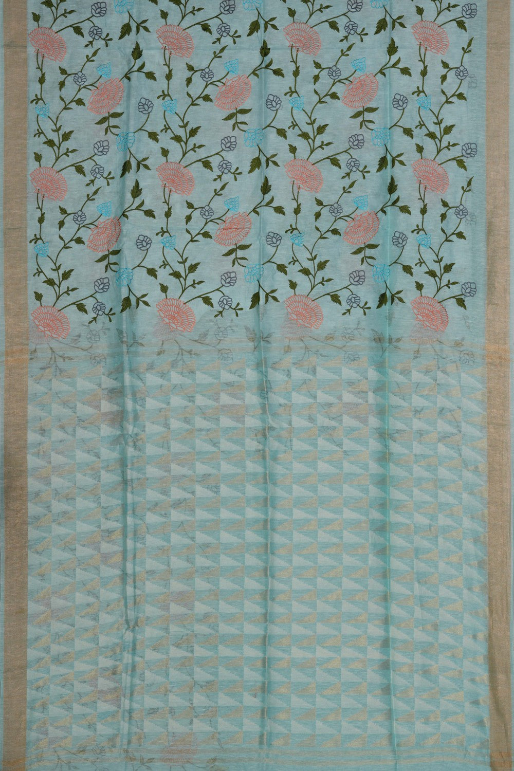 Linen Embroidery Saree