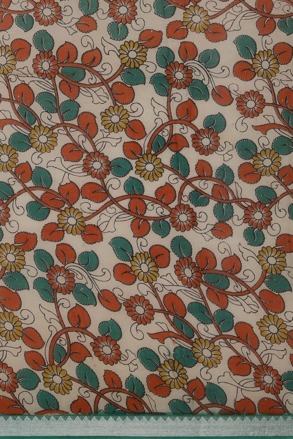 Image of Mangalgiri Ikat Silk Teal Green Saree