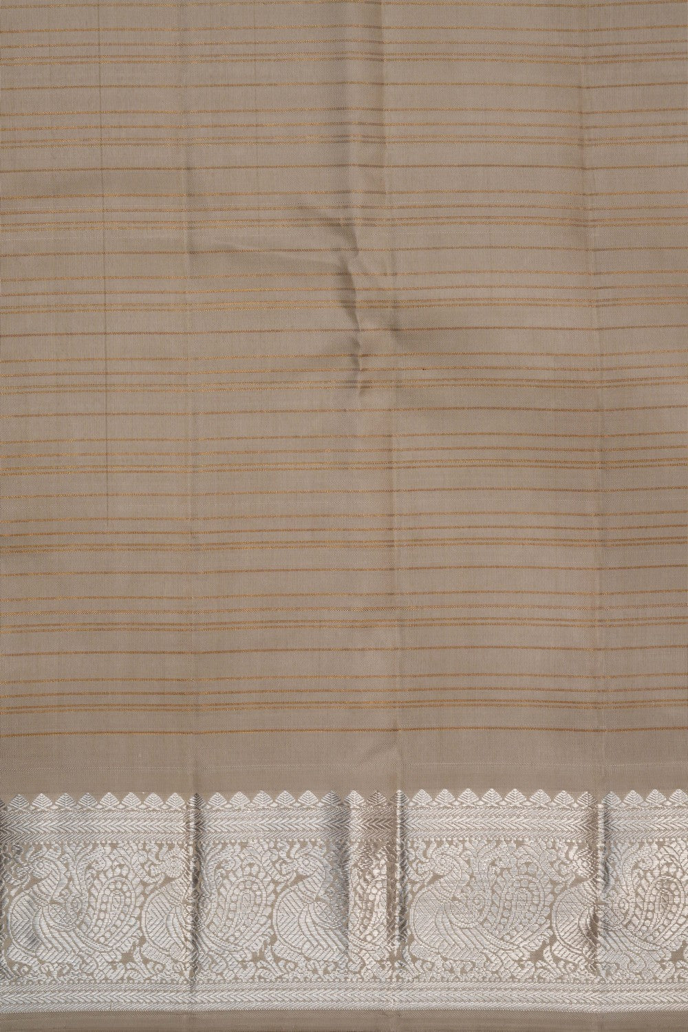 Arani Silk Brocade Silver Saree