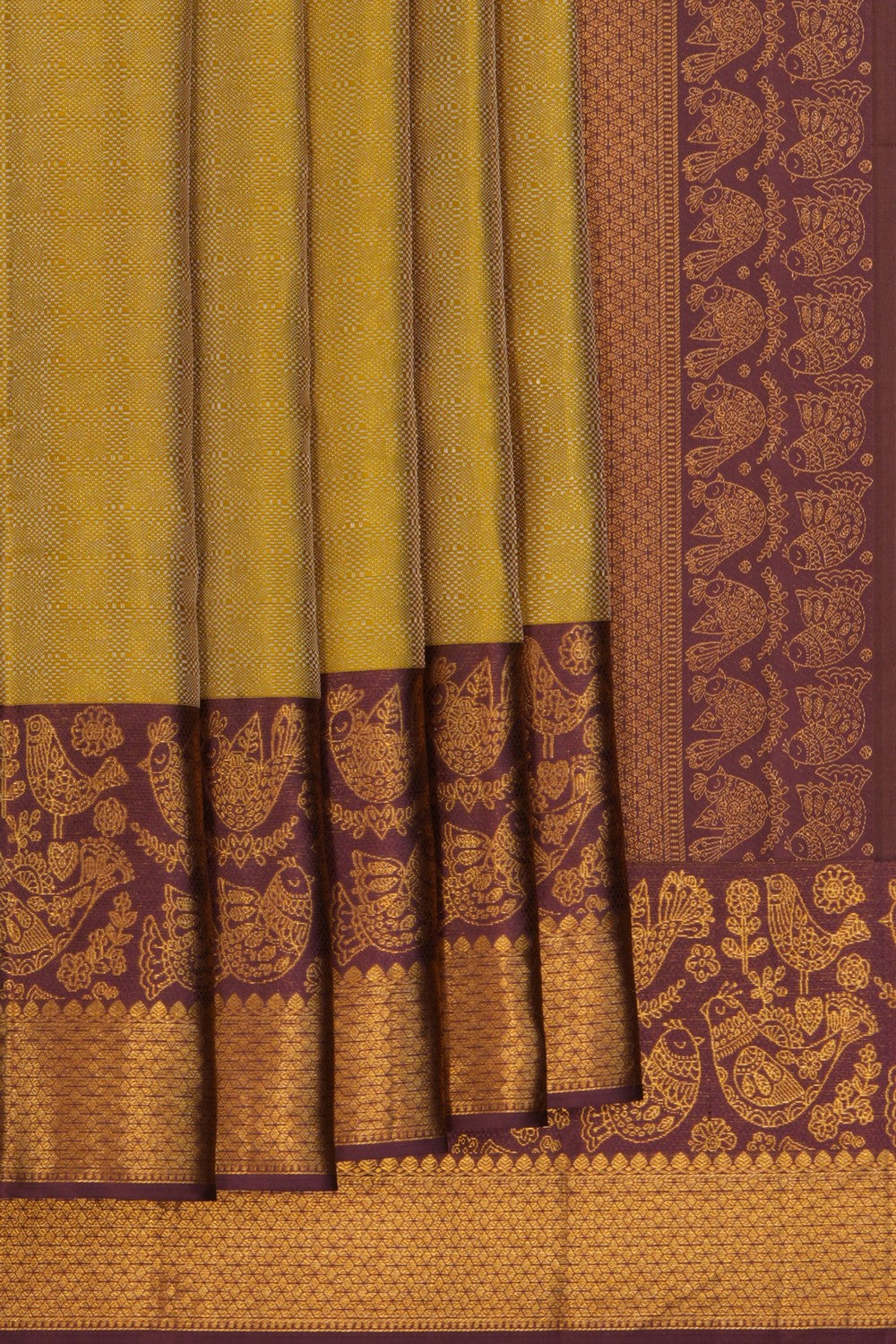 Image of Arani Tissue Silk Spring Green Saree