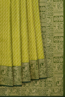 Image of Arani Tissue Silk Vibrant Green Saree