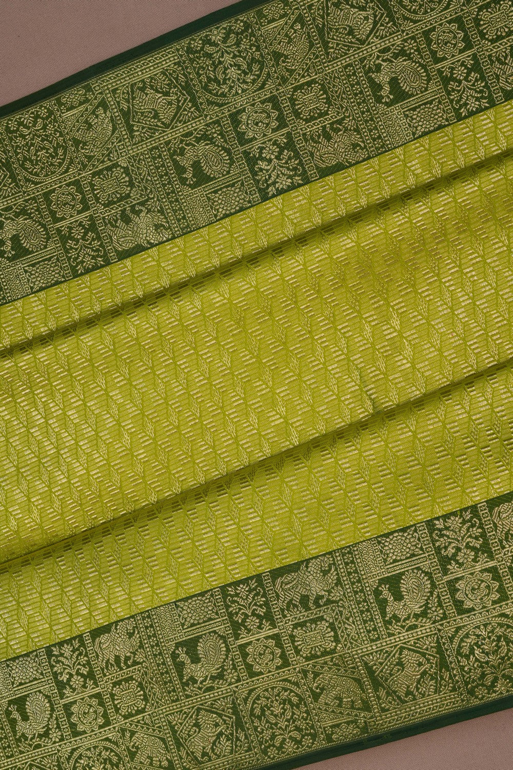 Image of Arani Tissue Silk Vibrant Green Saree