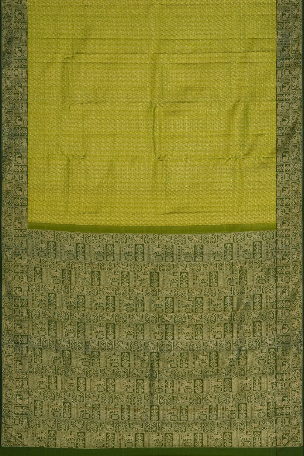 Image of Arani Tissue Silk Vibrant Green Saree
