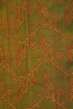Image of Kanchipuram Silk Brocade Green Saree