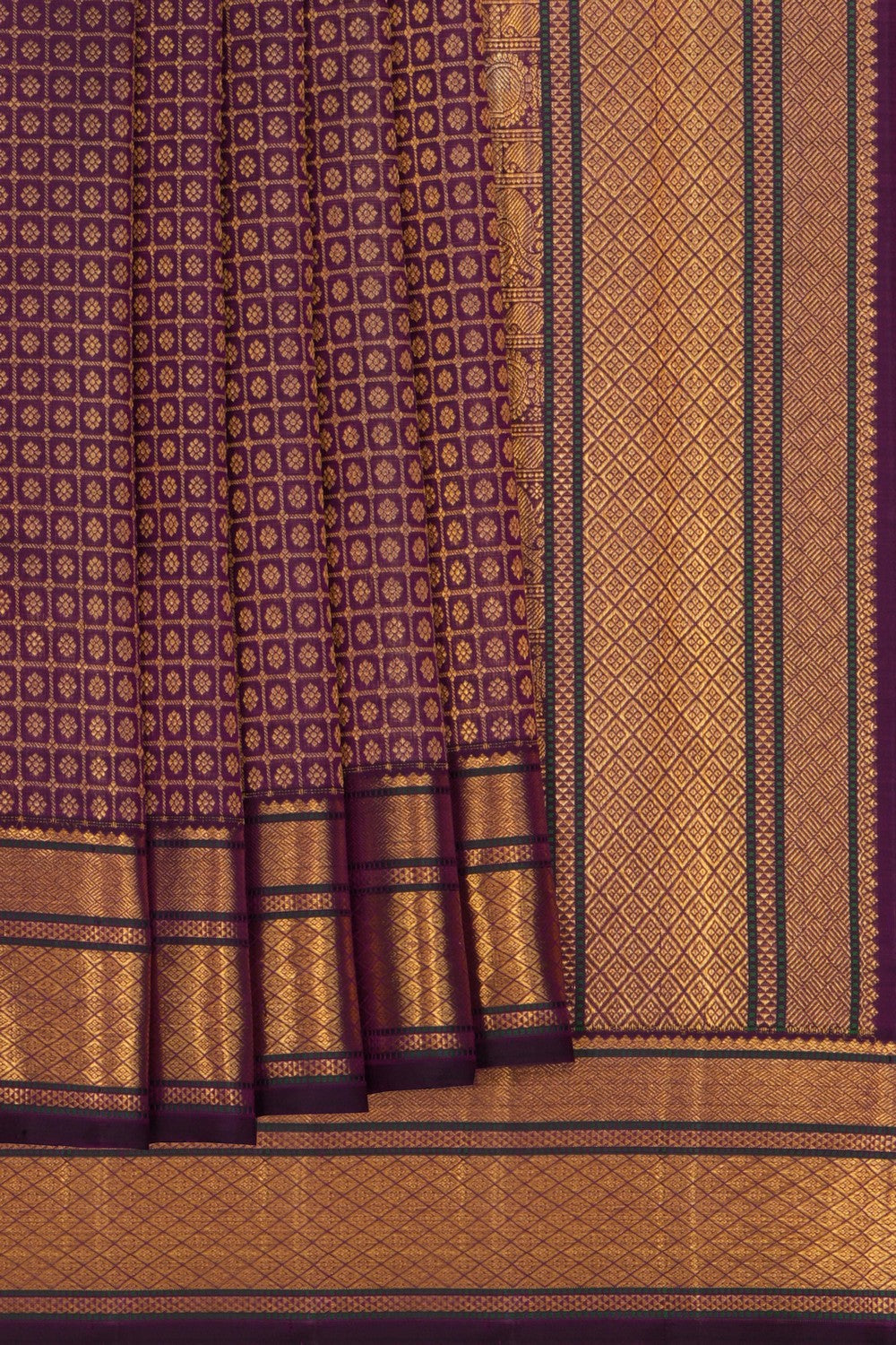 Image of Arani Silk Brocade Violet Saree