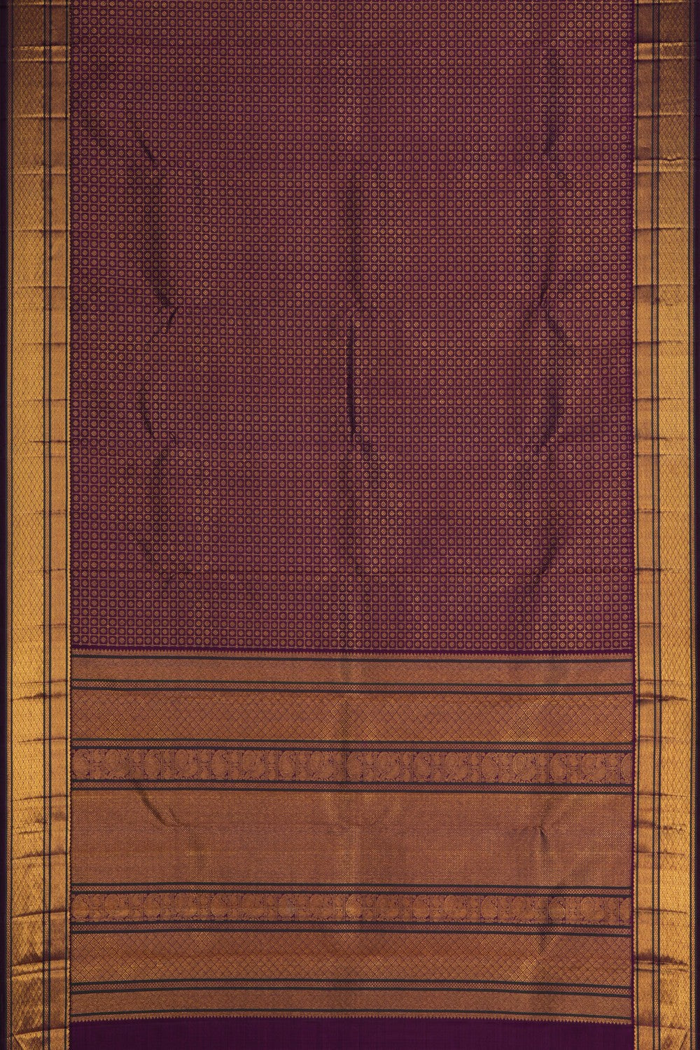 Image of Arani Silk Brocade Violet Saree