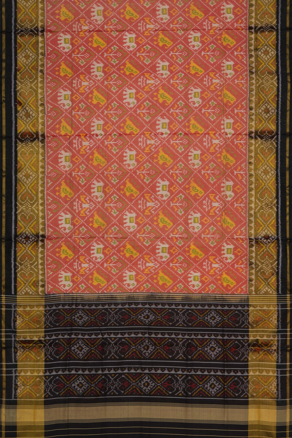 Image of Rajkot Silk Peach Saree