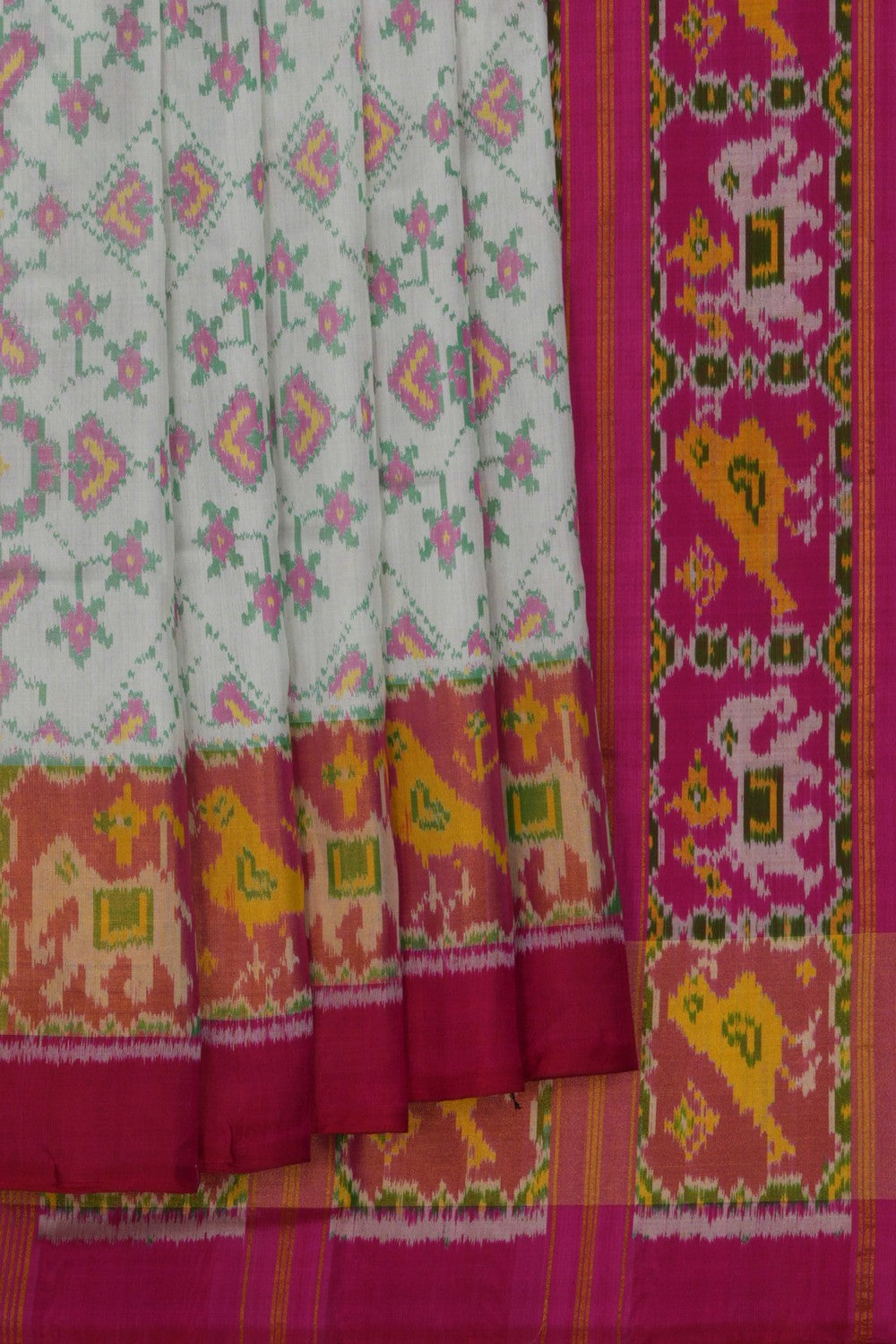 Rajkot Silk White Saree