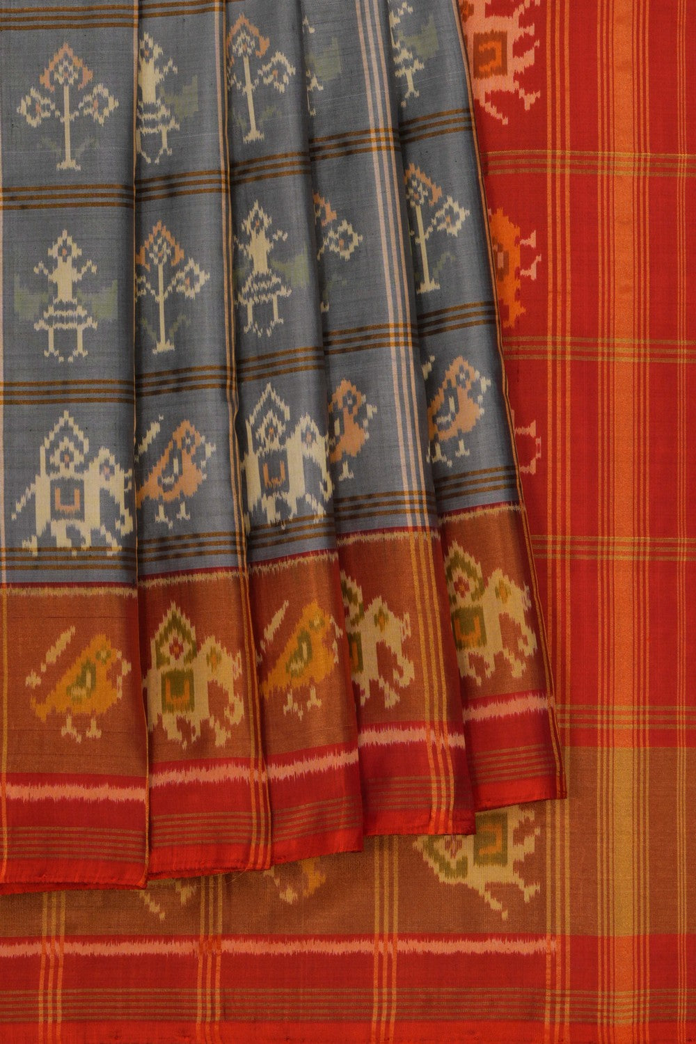 Image of Rajkot Silk Grey Saree