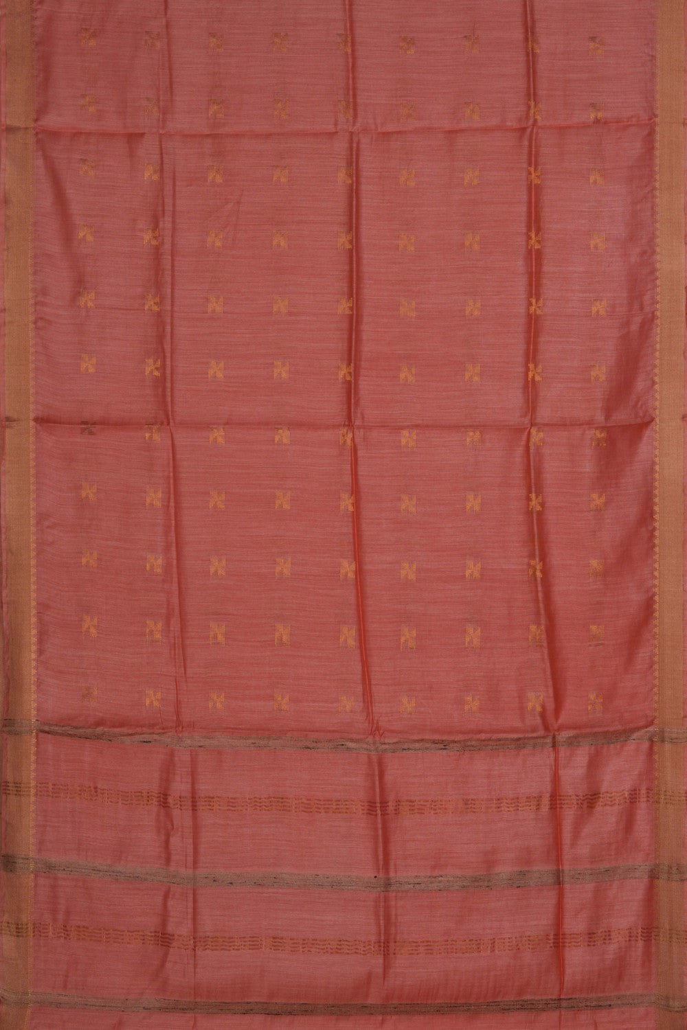 Image of Tussar Silk Peach Saree