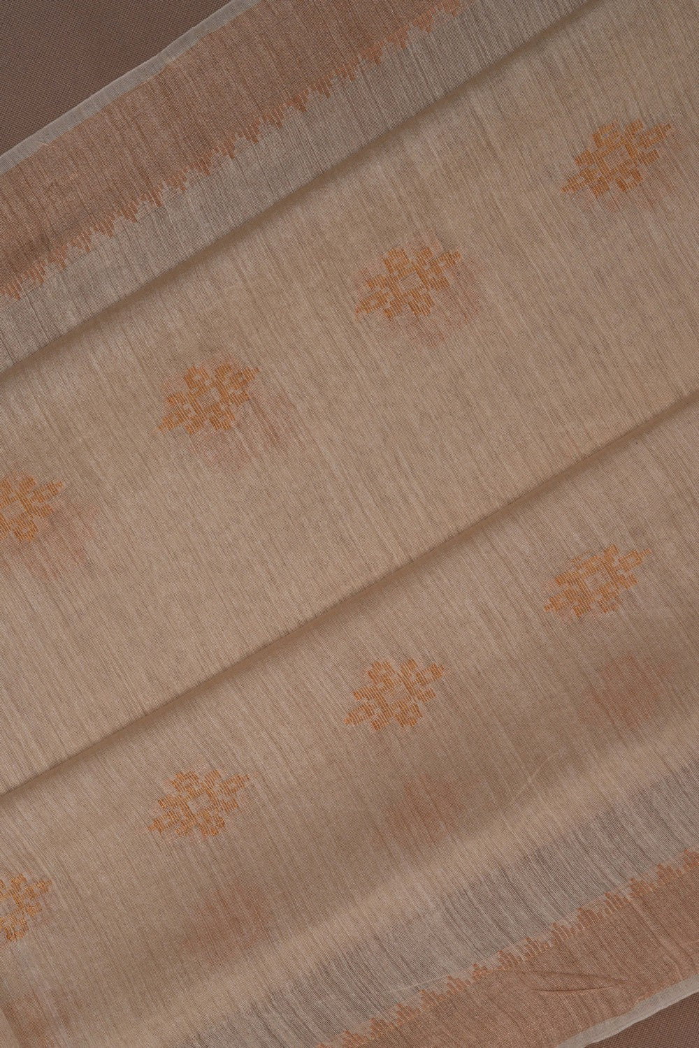 Image of Tussar Silk Ivory Off-White Saree