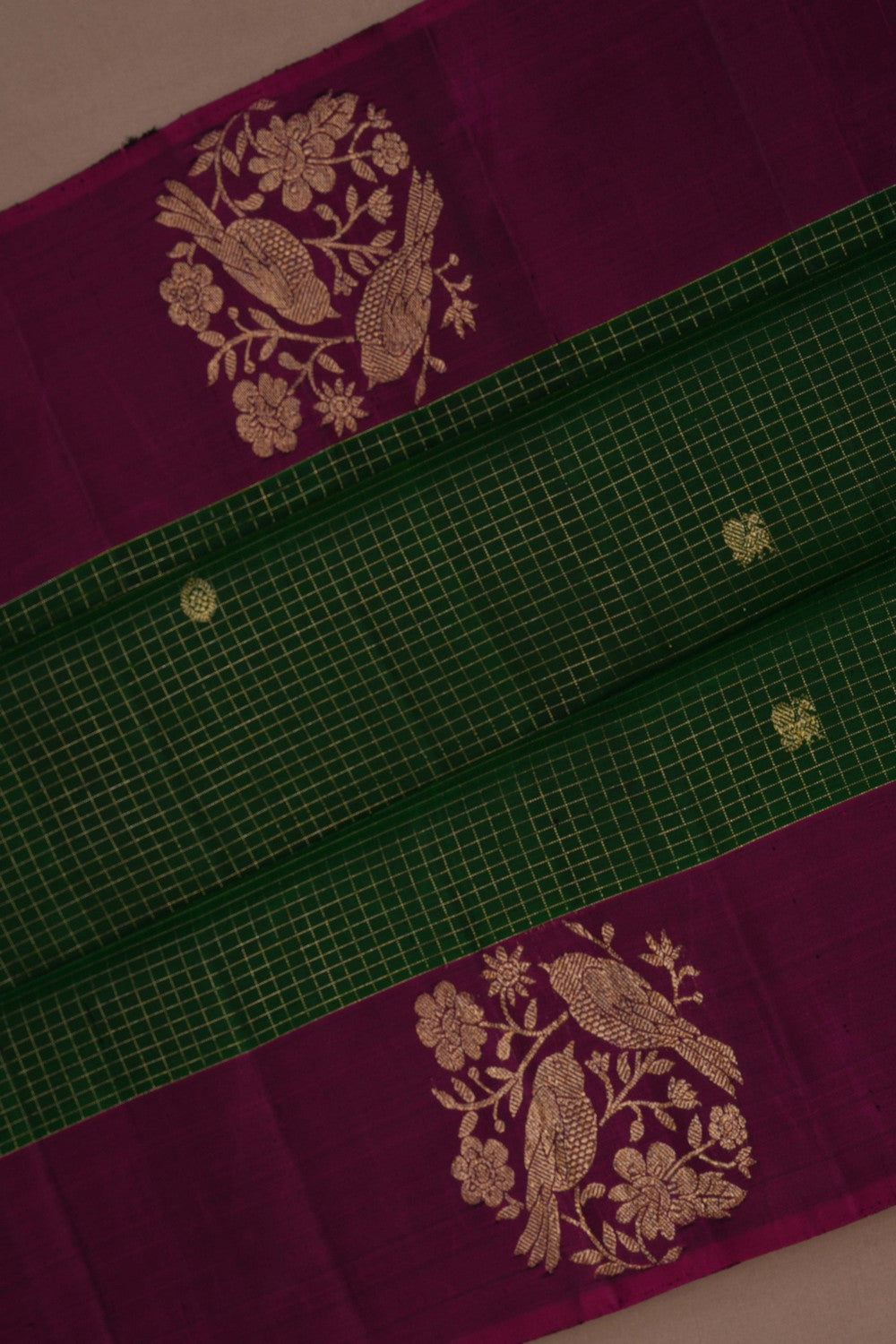 Arani Silk Kattam Green Saree