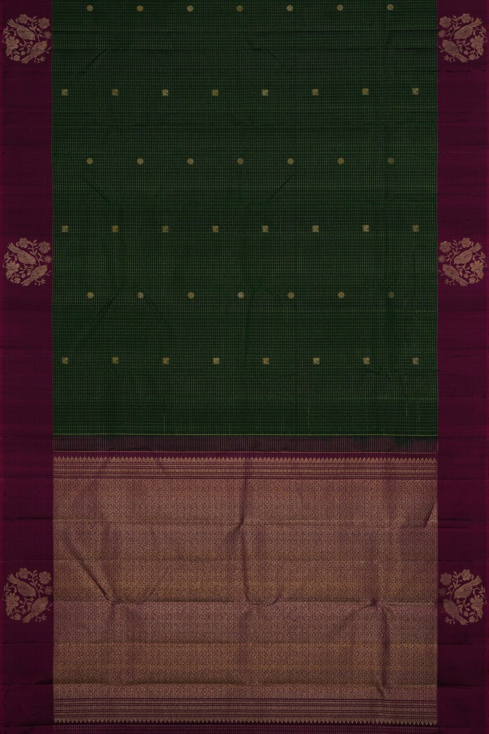 Arani Silk Kattam Green Saree