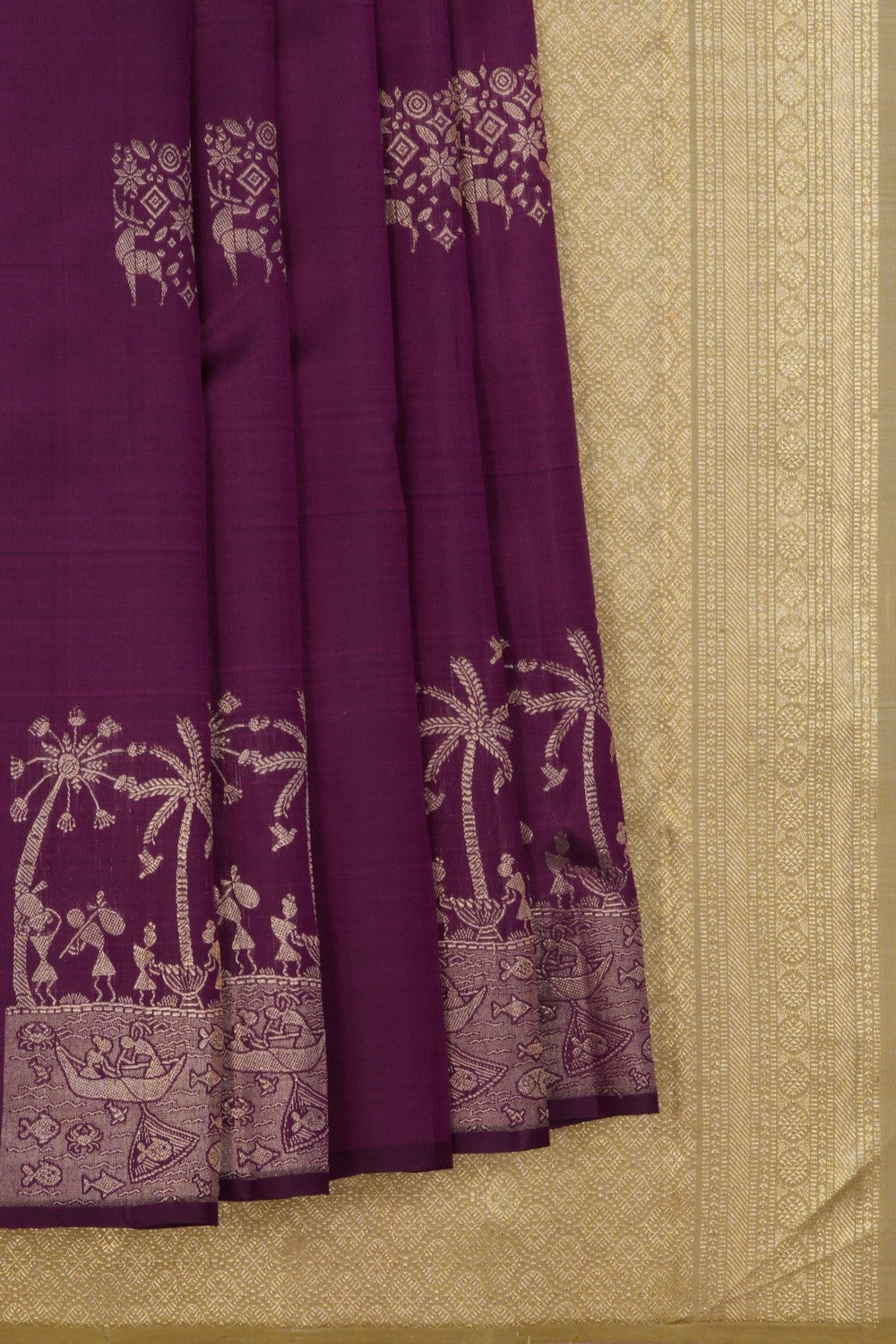 Image of Arani Silk Purple Saree