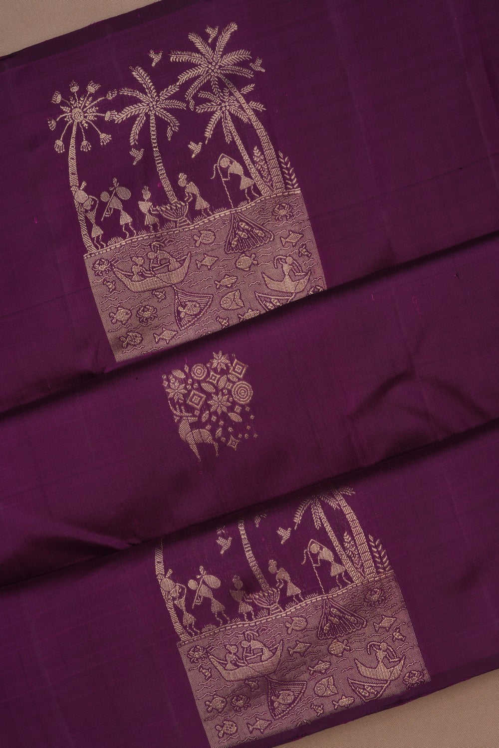Image of Arani Silk Purple Saree