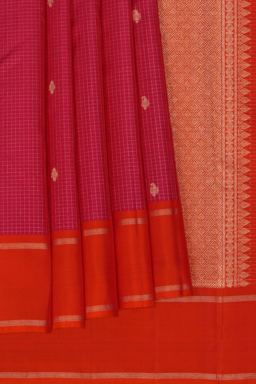 Image of Arani Silk Kattam Pink Saree