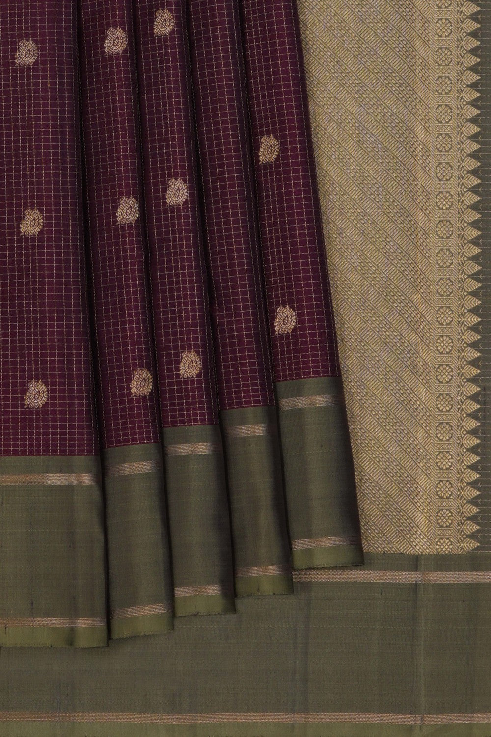 Image of Arani Silk Kattam Wine Saree