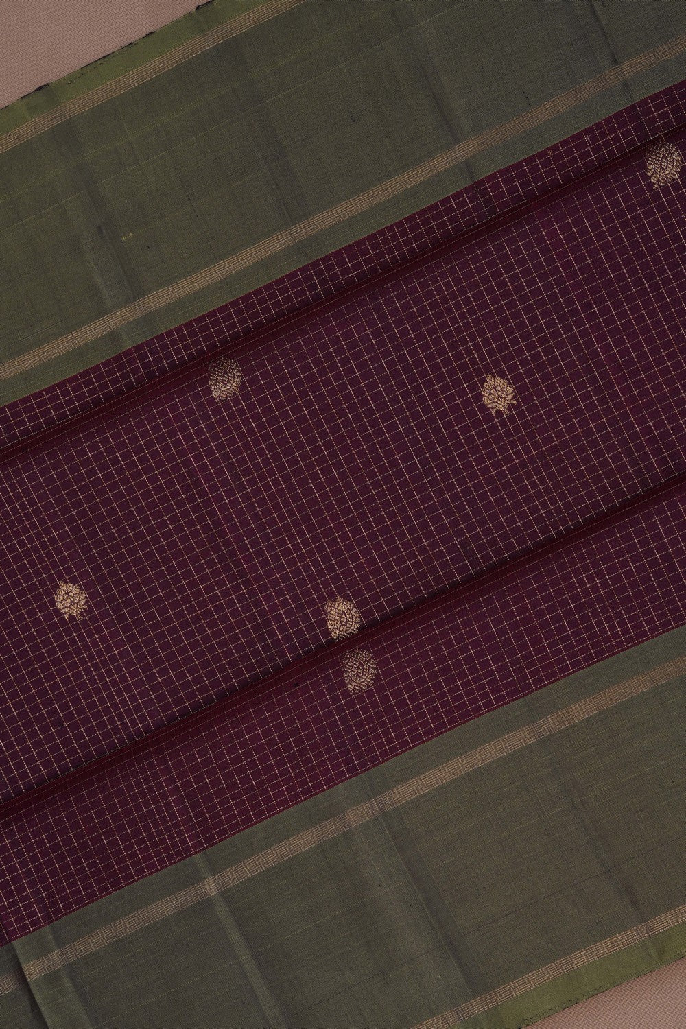 Image of Arani Silk Kattam Wine Saree