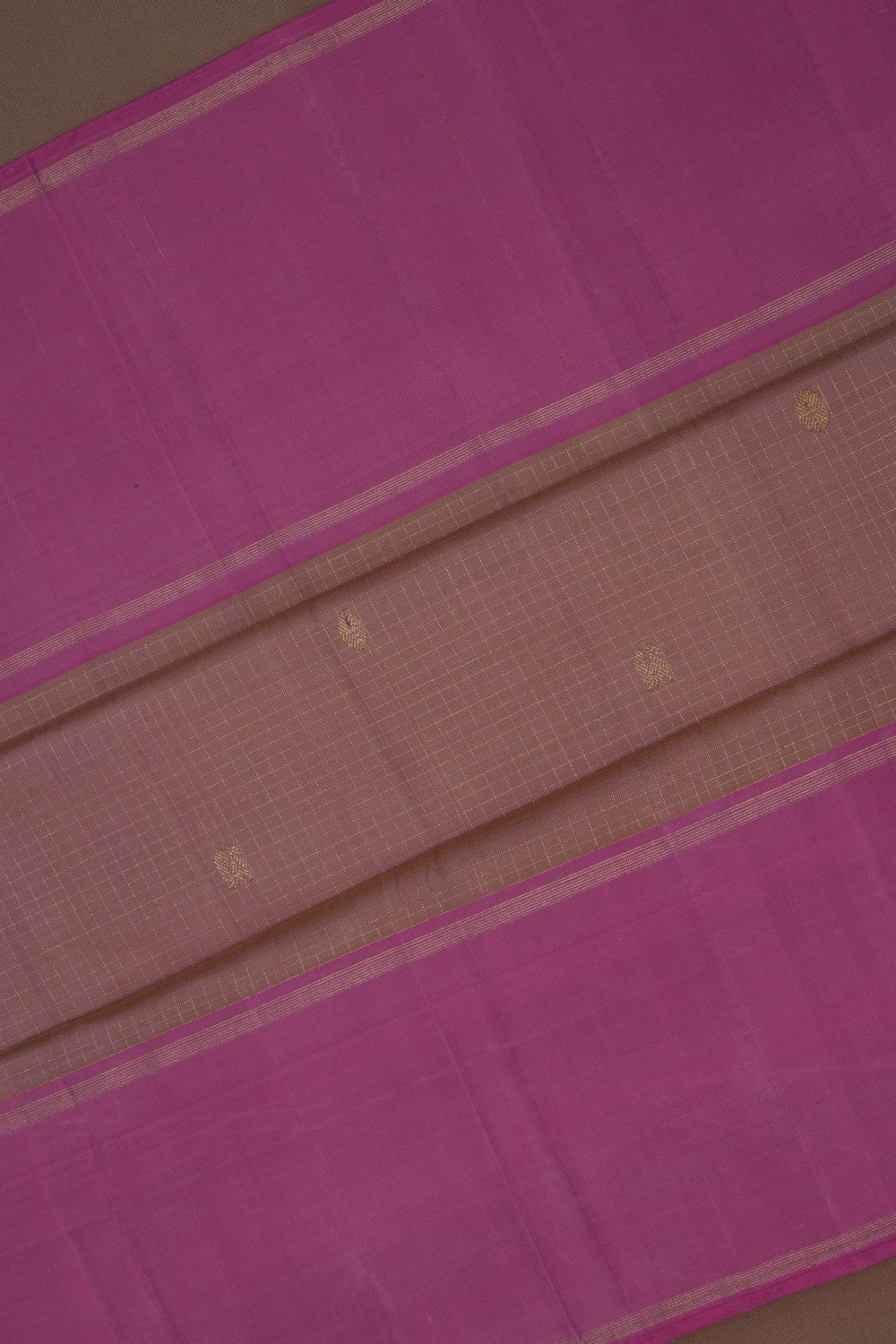 Image of Arani Silk Kattam Beige Saree