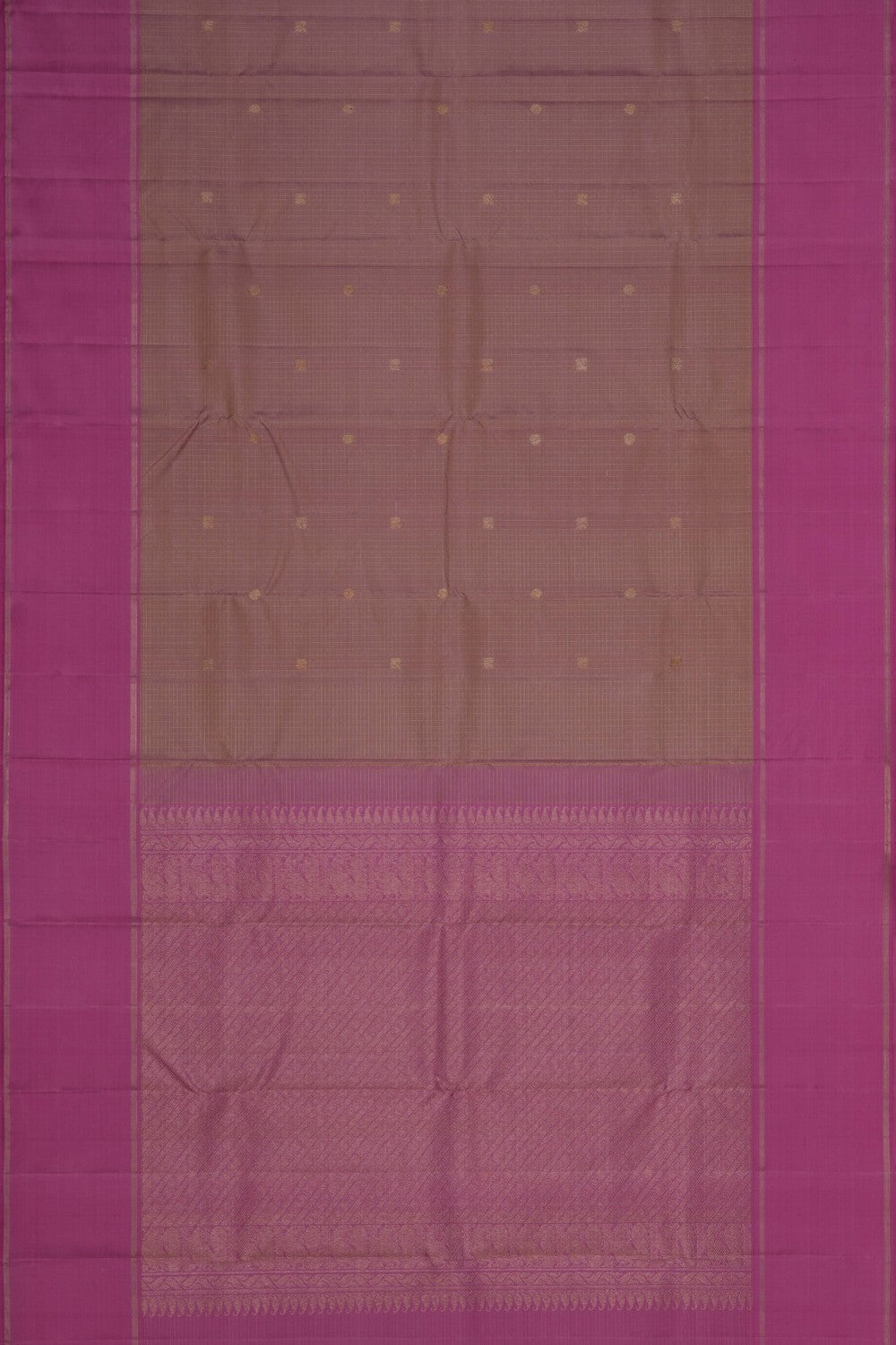 Image of Arani Silk Kattam Beige Saree