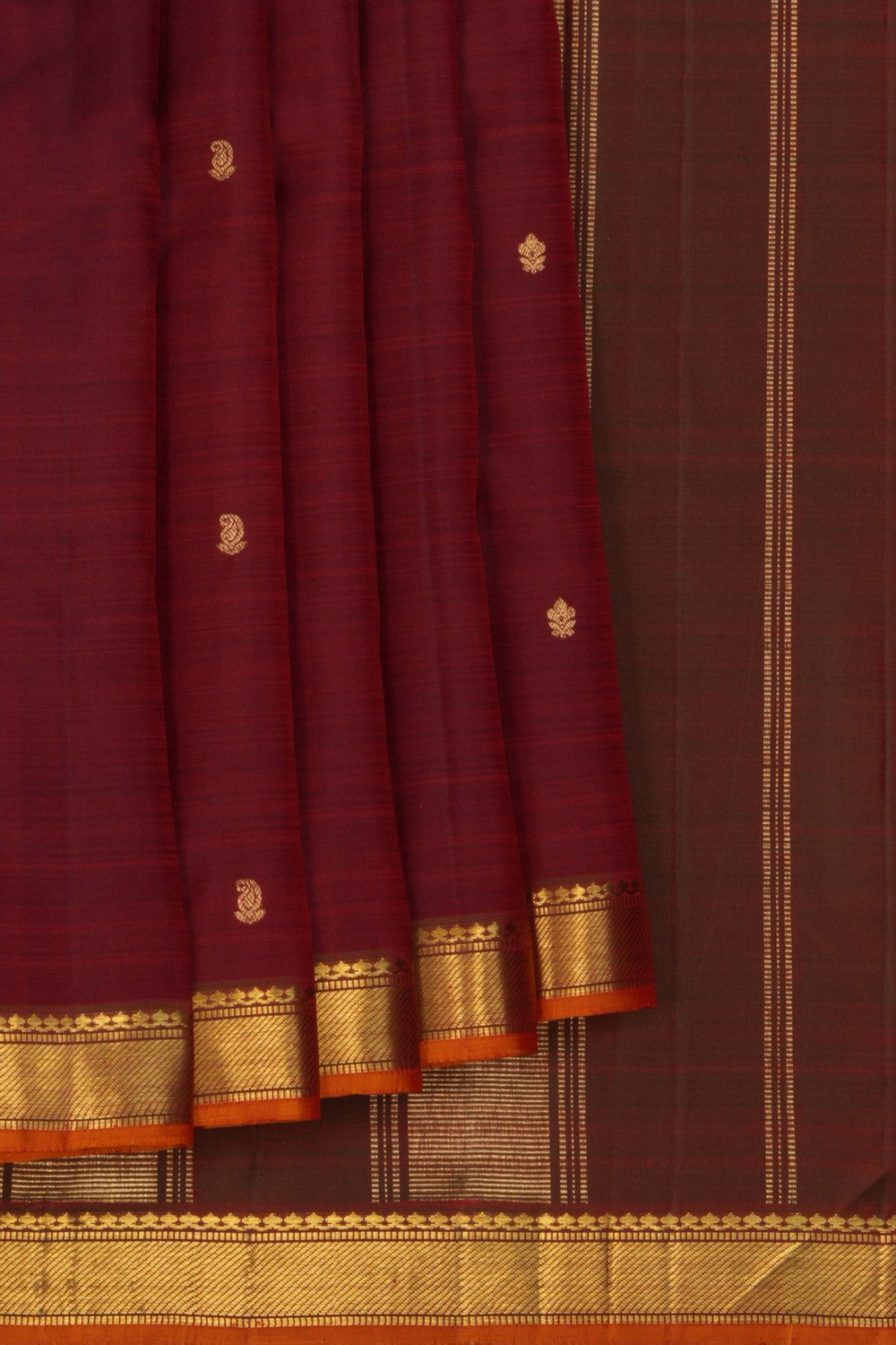 Image of Arani Silk Maroon Saree