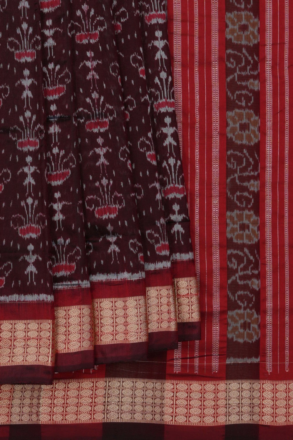 Image of Sambalpuri Silk Brown Saree