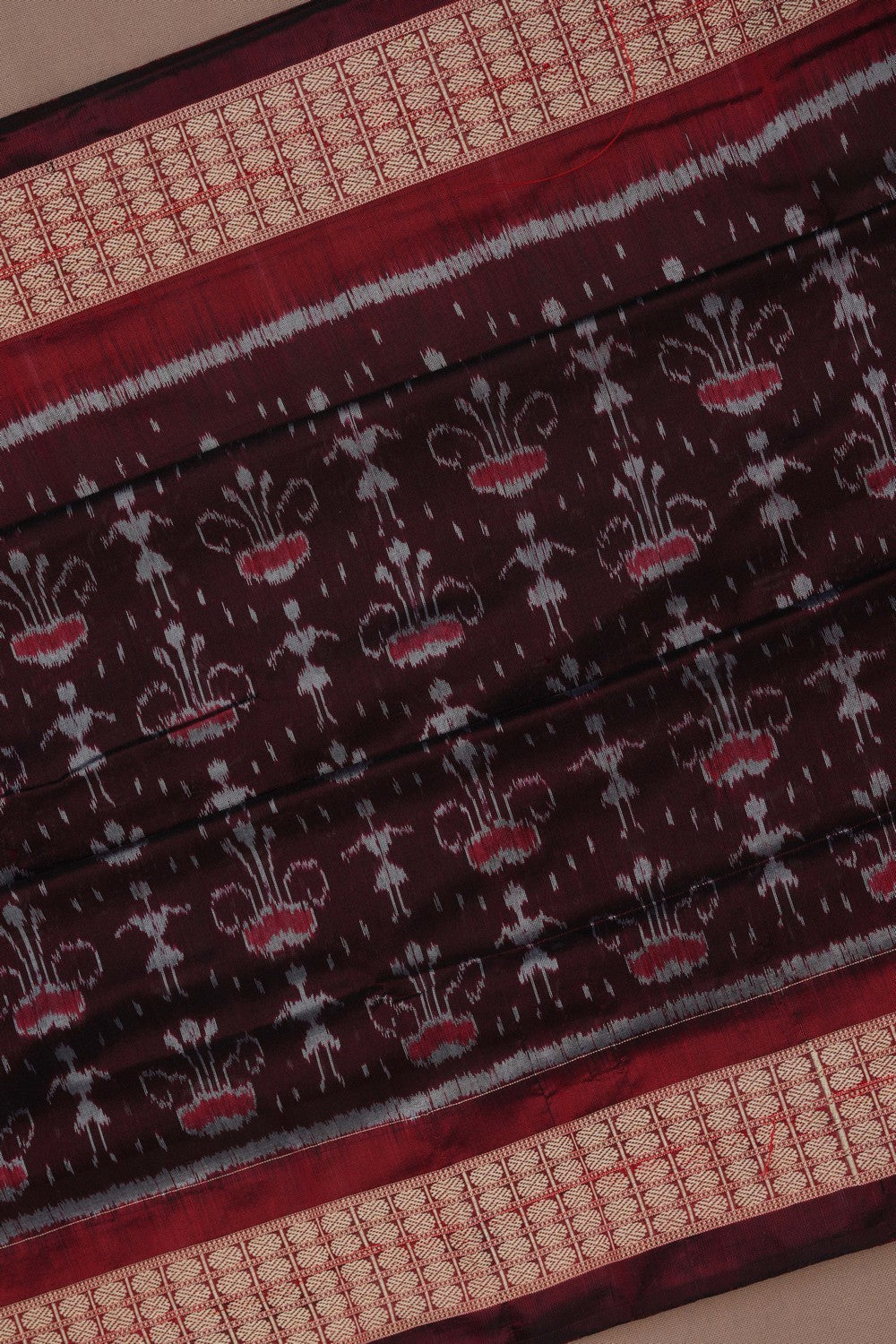 Image of Sambalpuri Silk Brown Saree