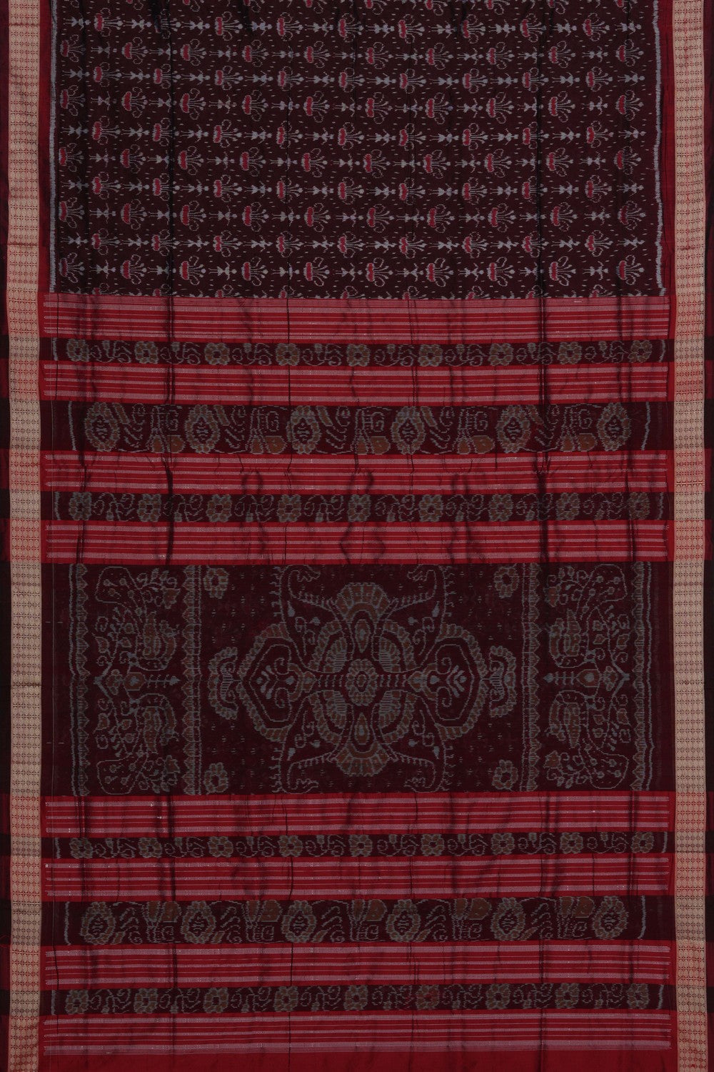 Image of Sambalpuri Silk Brown Saree