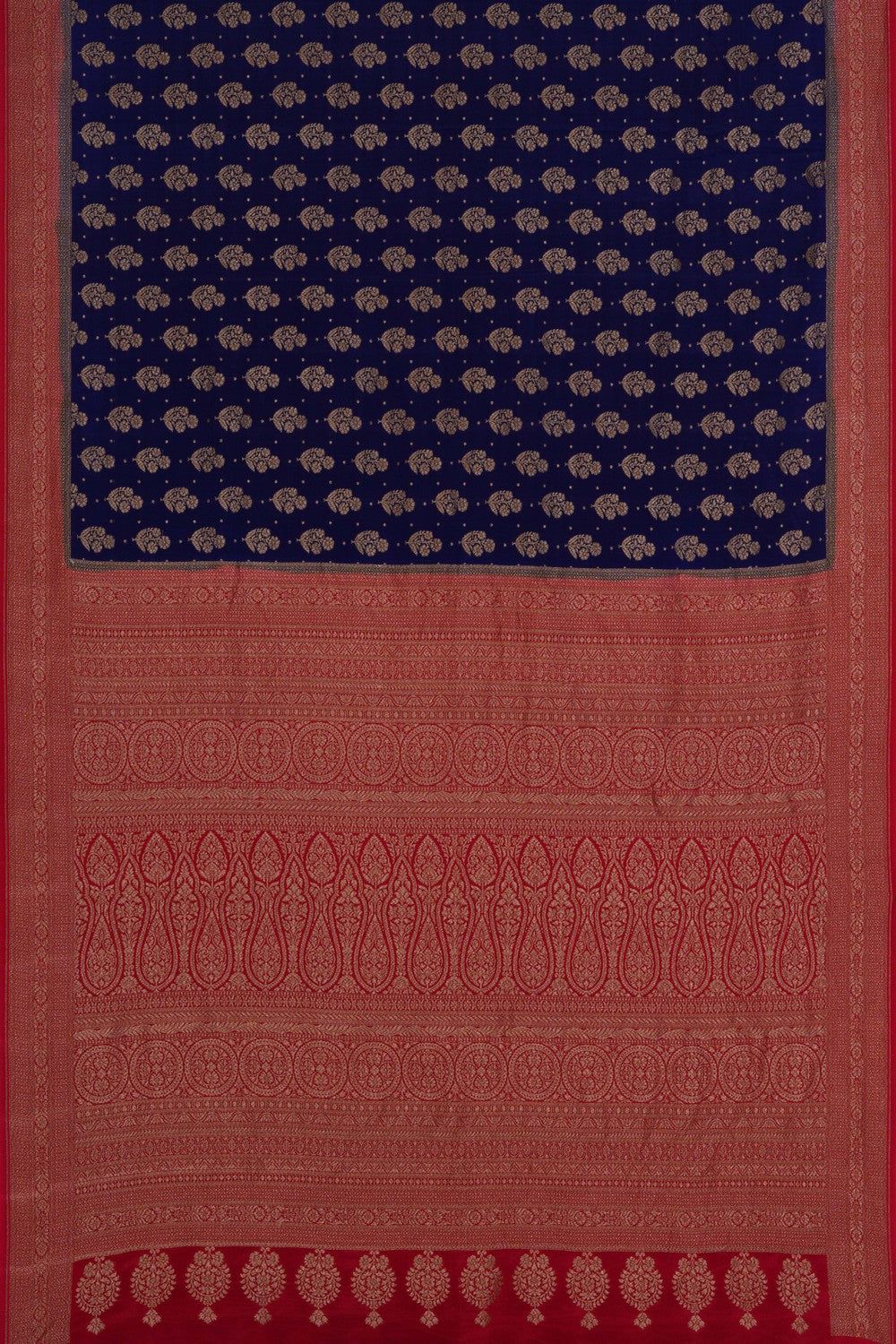 Image of Banarasi Crepe Navy Blue Saree