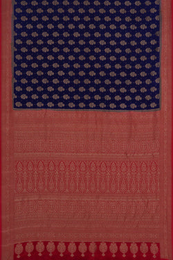 Image of Banarasi Crepe Navy Blue Saree