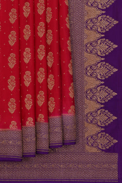 Image of Banarasi Crepe Red Saree