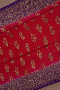 Image of Banarasi Crepe Red Saree