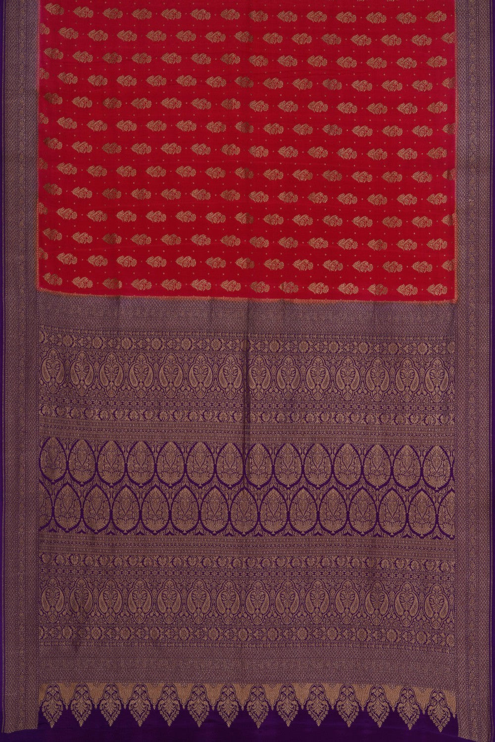Banarasi Crepe Red Saree