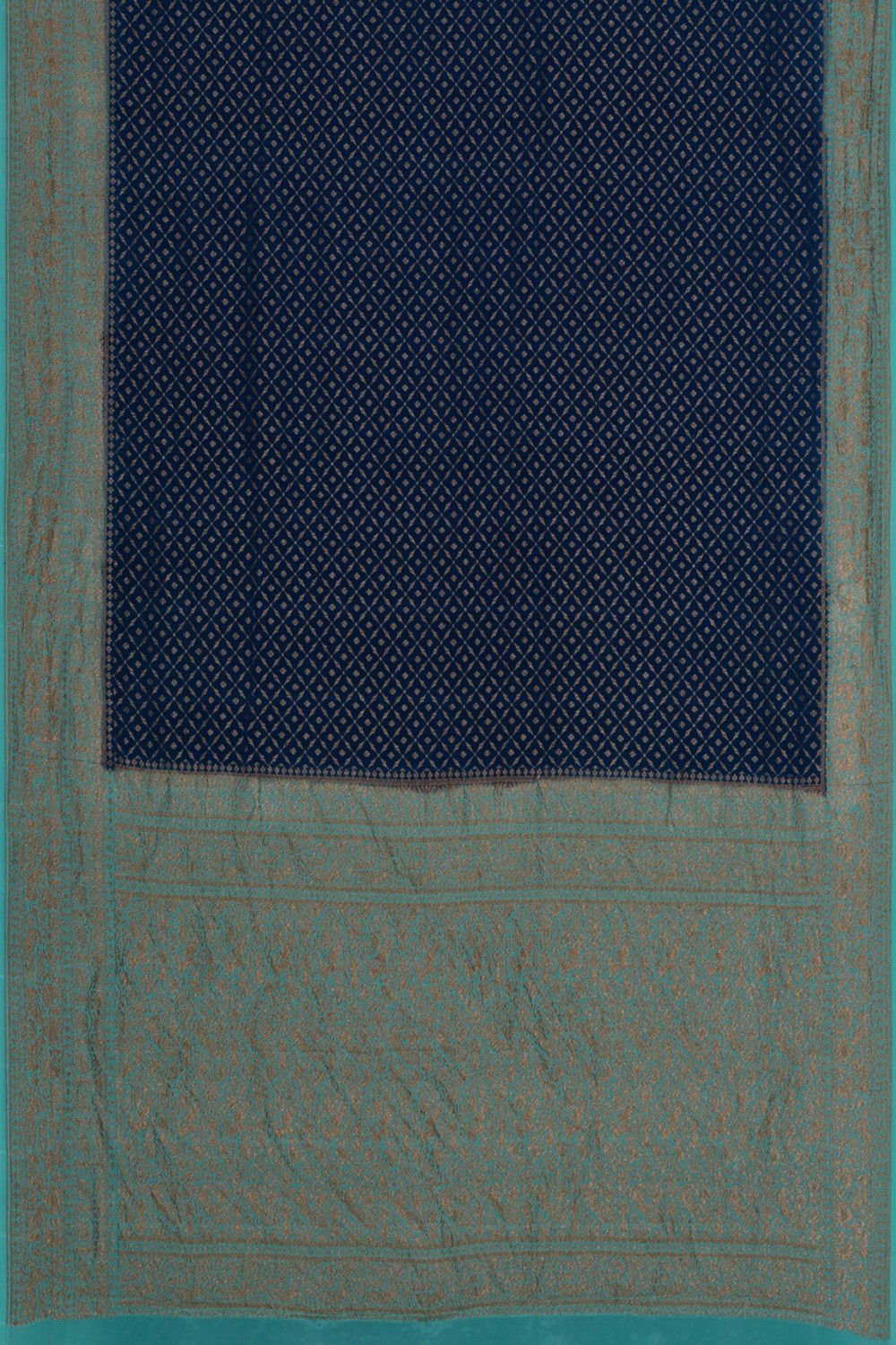 Image of Banarasi Crepe Navy Blue Saree