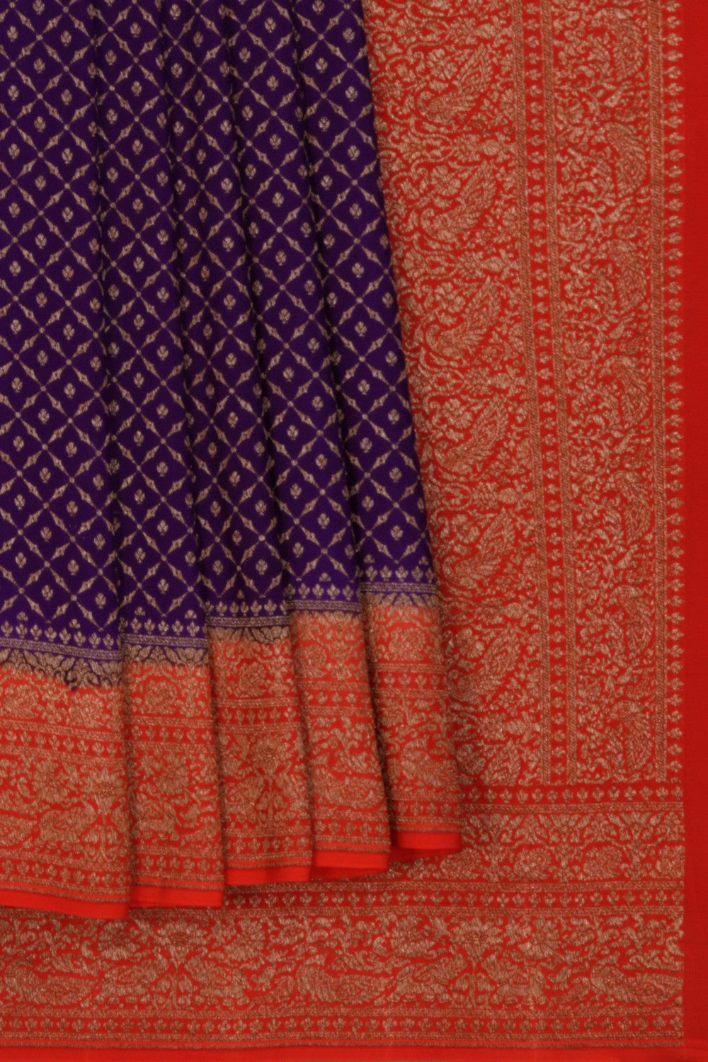Banarasi Crepe Purple Saree