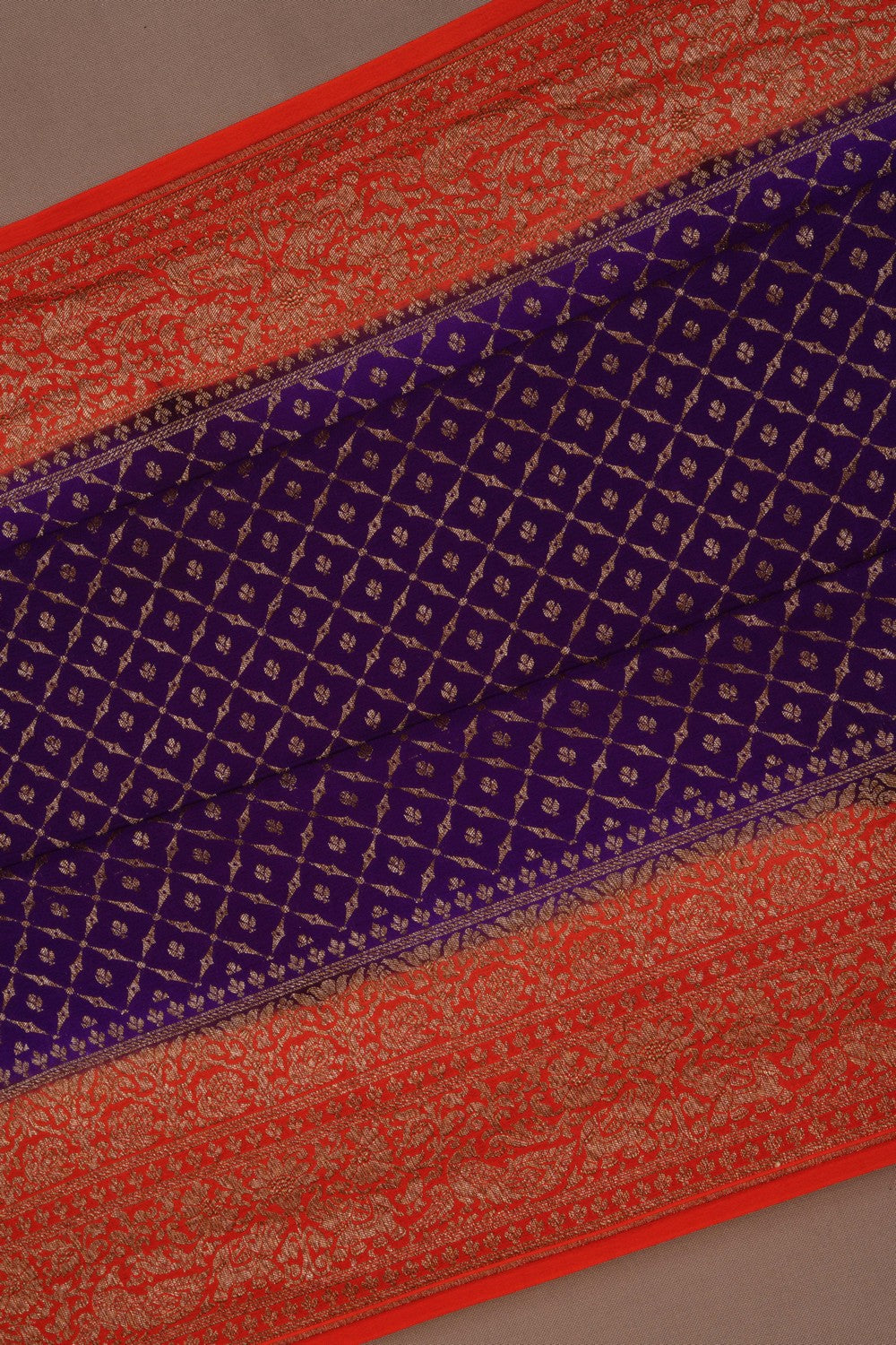 Banarasi Crepe Purple Saree