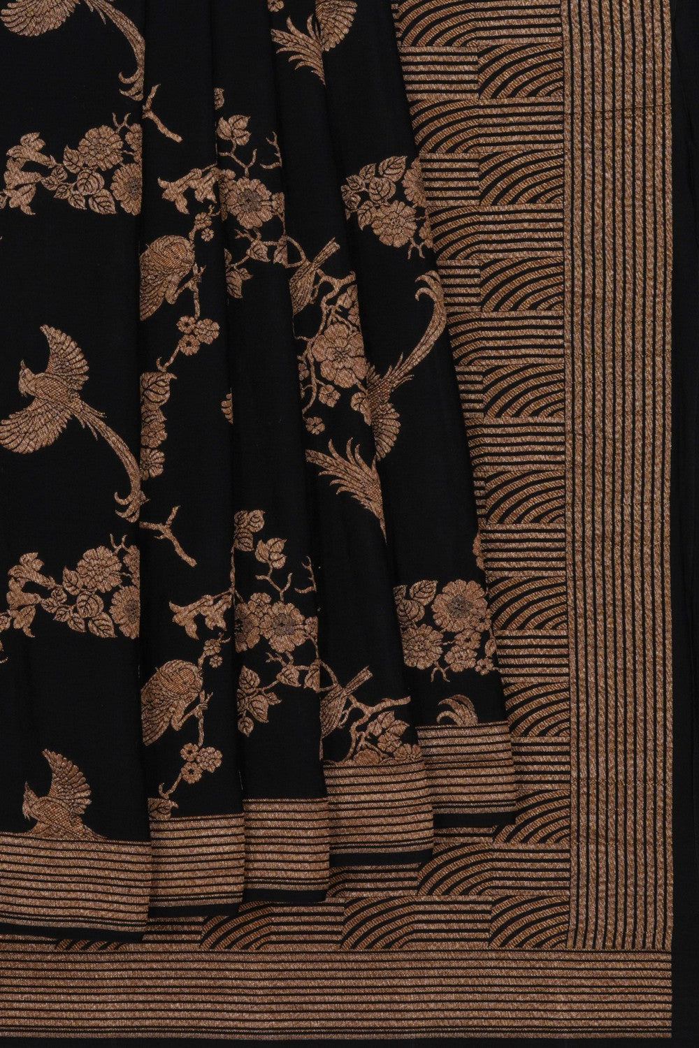 Banarasi Crepe Black Saree