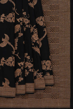 Image of Banarasi Crepe Black Saree
