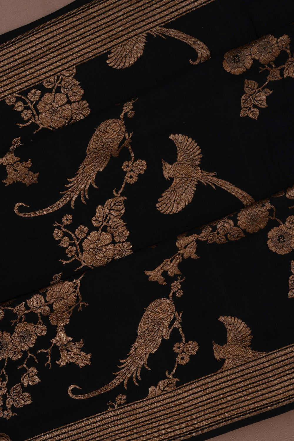 Banarasi Crepe Black Saree