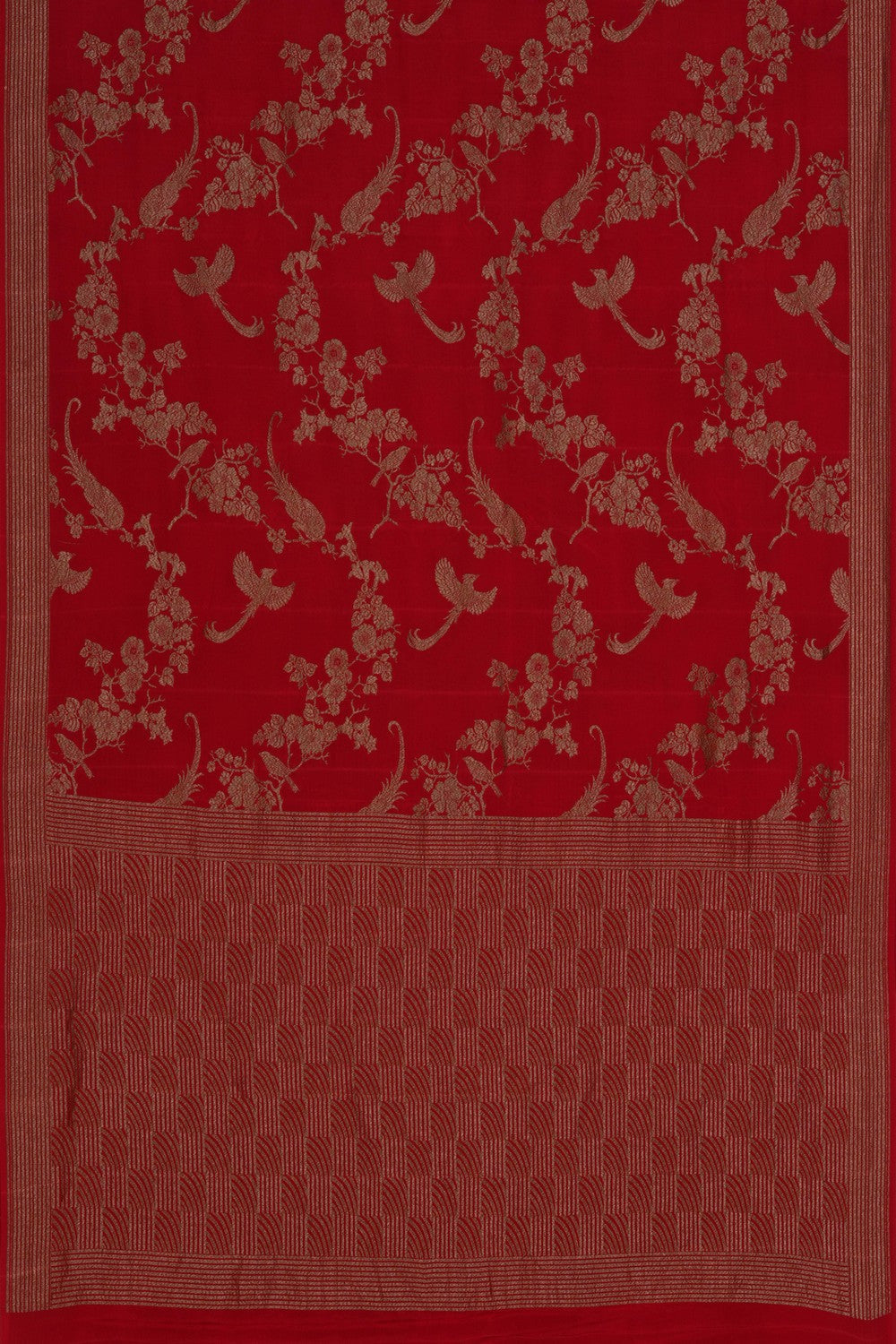 Banarasi Crepe Red Saree